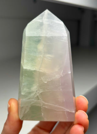 Pastel Colors ! Lavender Green Yttrium Fluorite Tower