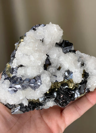 Incredible Combo ! Sphalerite, Galena, Pyrite with Calcite - Trepca mine