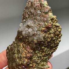 Collection image for: Rainbow Chalcopyrite with Calcite and Fluorite