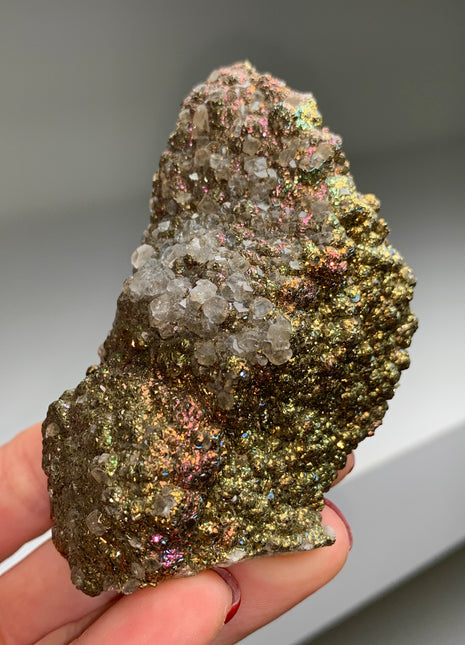 Rainbow Chalcopyrite with Calcite from Trepca mine # PM0174