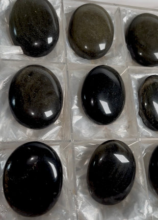 9 Pieces ! High Grade Golden Sheen Obsidian Lot