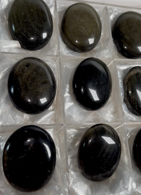 9 Pieces ! High Grade Golden Sheen Obsidian Lot