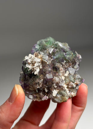 Green Purple Fluorite with Quartz from Okorusu DW013