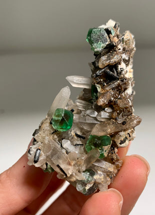 Lollypop Fluorite w/ Quartz, Black Tourmaline - From Erongo, Namibia