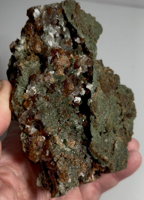 Hessonite Garnet with Green Diopside from Norway