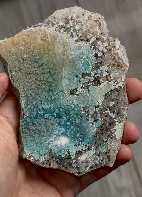 Blue Chrysocolla with Native Copper and Chalcedony PM0571