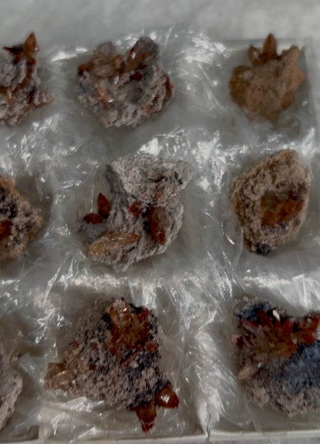 9 Pieces ! Red Topaz Specimens Lot