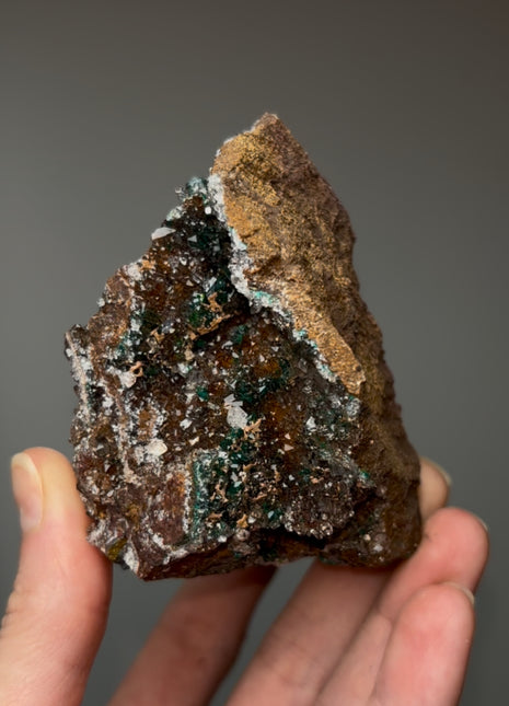 Unusual ! Green Dioptase with Chalcedony Specimen