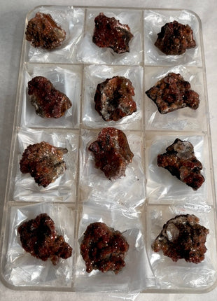 12 Pieces ! Red Calcite Specimens Lot
