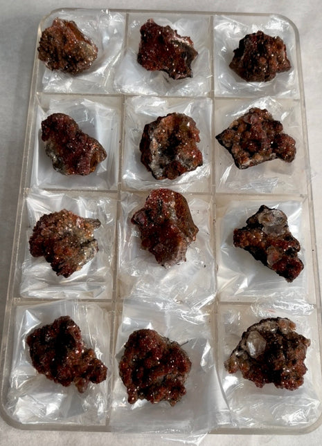 12 Pieces ! Red Calcite Specimens Lot