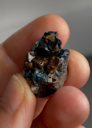 Blue Lazulite with Siderite from Rapid Creek, Canada PM0625
