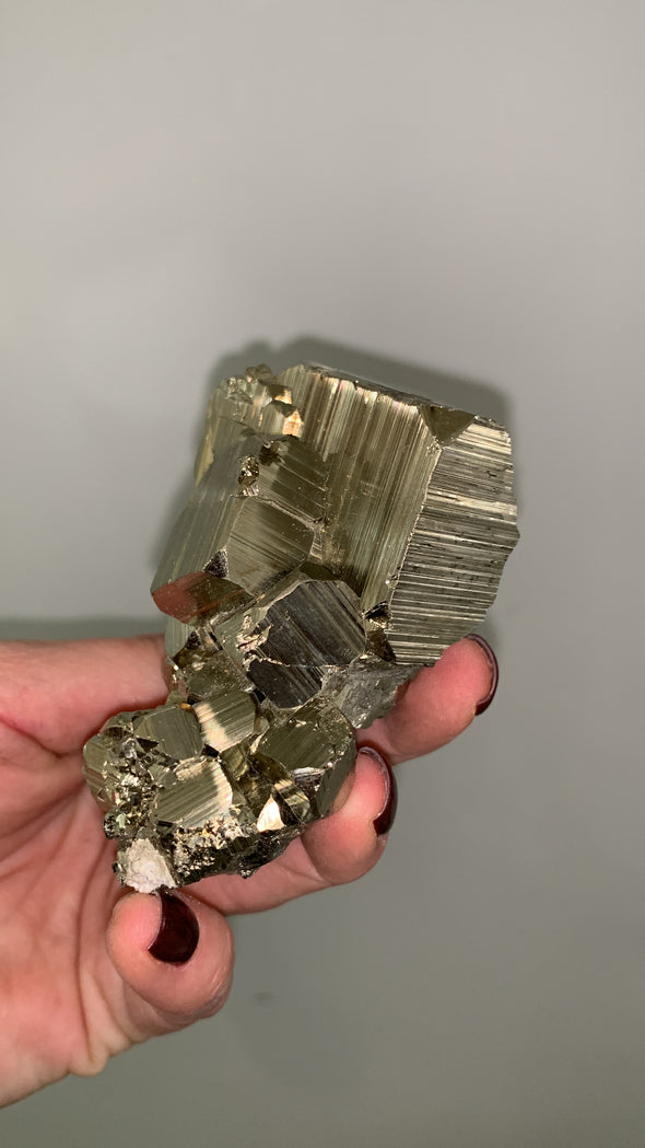 Aesthetic Pyrite Specimen - 408 Grams ! From Huanzala, Peru