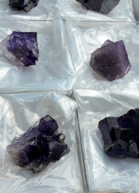 6 Pieces ! Deep Purple Fluorite Lot