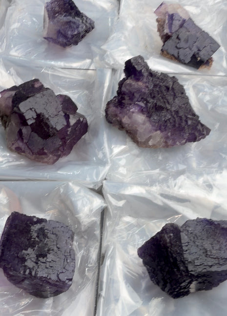 6 Pieces ! Deep Purple Fluorite Lot