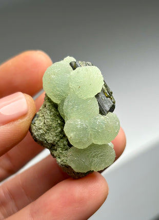 12 Pieces ! High Grade Apple Green Prehnite with Epidote Lot - From Mali