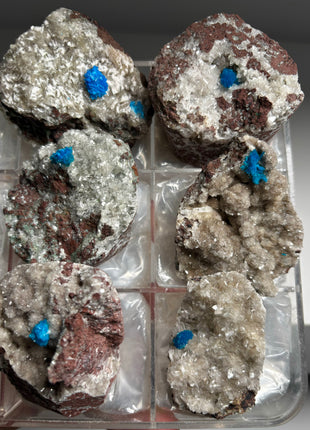 6 pieces ! Electric Blue Cavansite Lot