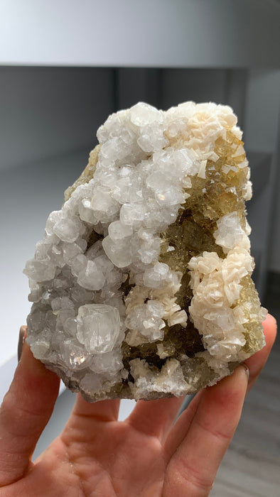 Yellow Fluorite with White Calcite and Dolomite - From Spain