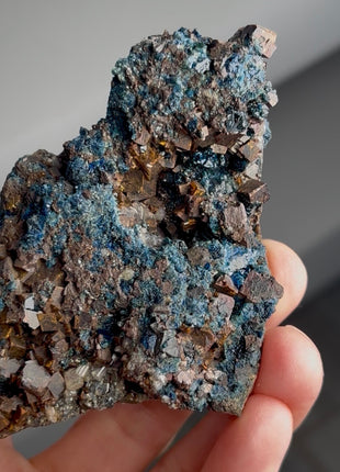 Blue Lazulite with Siderite from Rapid Creek, Canada