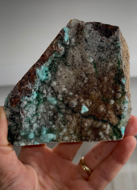 Druzy Blue Chrysocolla with Malachite  - Tenke mine, Congo