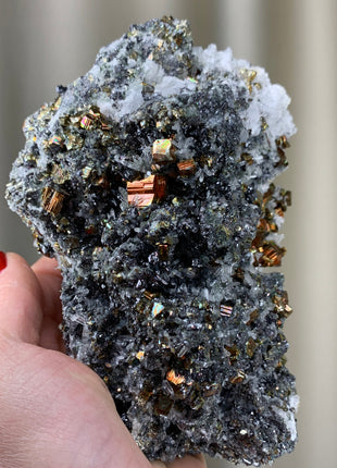 Red Pyrite with Sphalerite and Quartz - Borieva mine, Rhodope Mtns