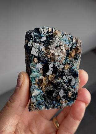 Blue Lazulite with Siderite from Rapid Creek, Canada