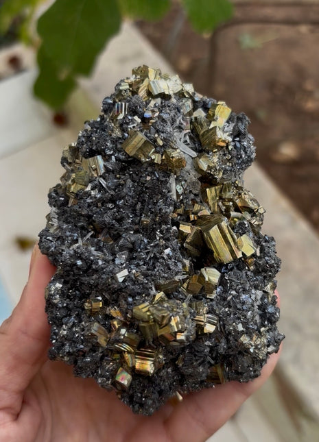 Very Shiny Pyrite with Galena and Quartz