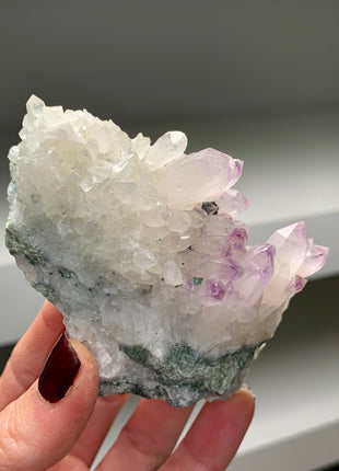 Phantom Amethyst with Pyrite - From Djurkovo mine, Bulgaria