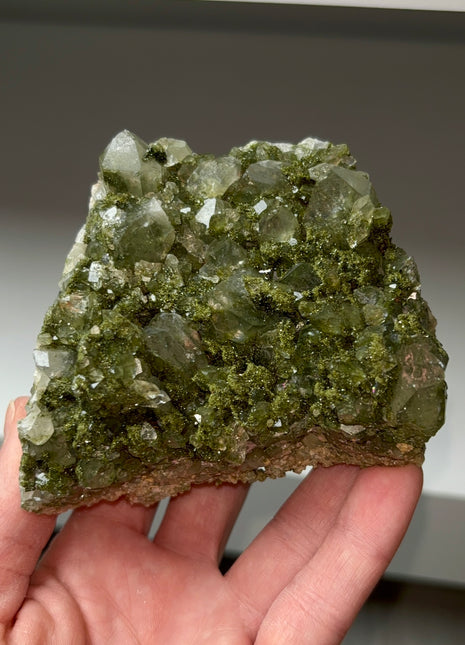 Forest Green Epidote with Quartz
