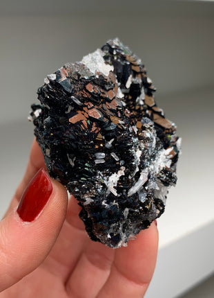 Iridescent Reddish Hematite with Quartz 🌈 From Elba Island, Italy