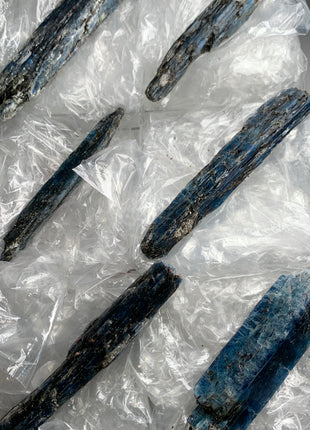 XL ! Rich Blue Kyanite with Mica - From Zambia - 7 Pieces