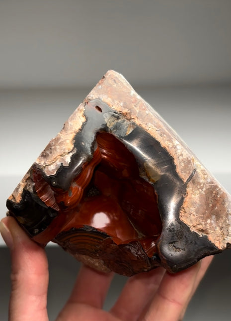 Red Crater Agate Geode