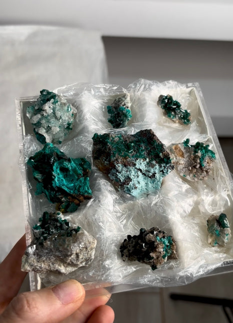 9 Pieces ! Green Dioptase Lot