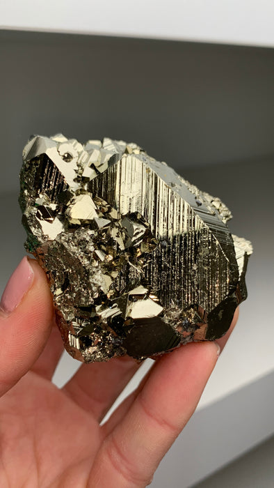 Very Lustrous Pyrite ! From Huanzala, Peru