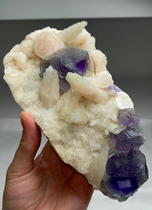 Fluorite with Calcite from Shangbao mine Collection # 456