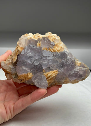 Blue Grey Fluorite with Barite from Berbes Collection # 567