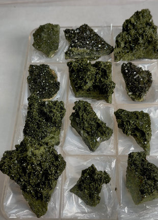 12 Pieces ! High Grade Forest Epidote with Quartz Lot