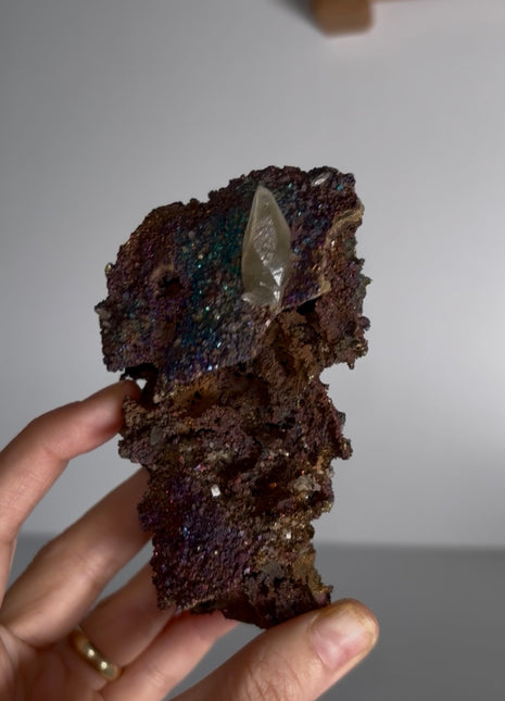 Incredible Color ! Chalcopyrite with Calcite from Sweetwater mine