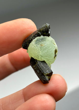 18 Pieces ! High Grade Apple Green Prehnite with Epidote Lot - From Mali