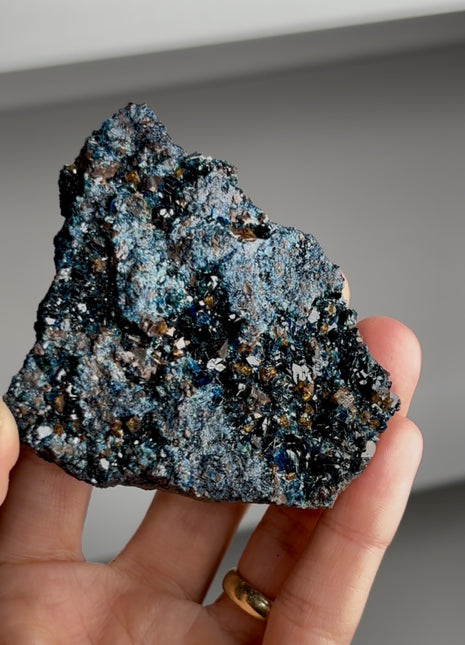 Blue Lazulite with Siderite from Rapid Creek, Canada