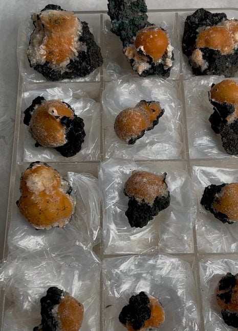 12 Pieces ! Bright Orange Thomsonite with Mesolite Lot
