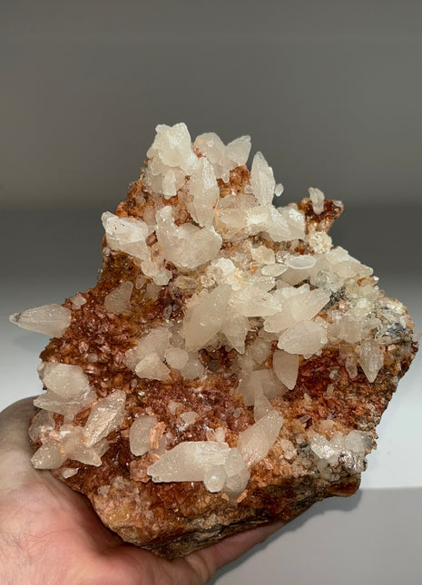 Wow !  Rhodocrosite with Calcite - Trepca mine, Kosovo