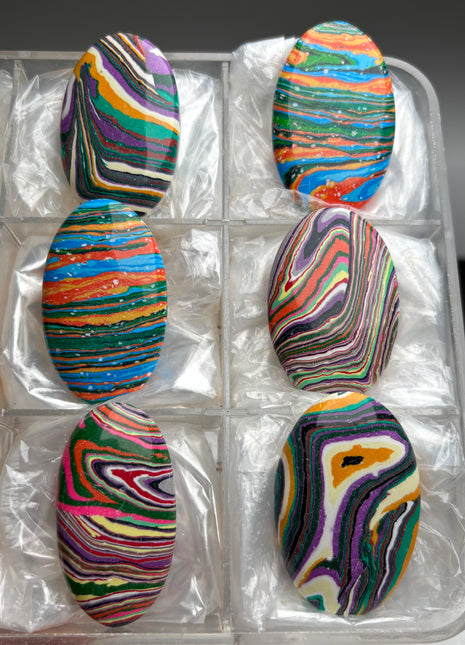 6 Piece Lot ! Surfite Palmstones from Calirfornia
