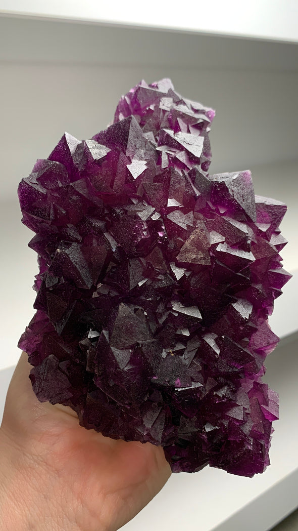 Octahedral Reddish Purple Fluorite