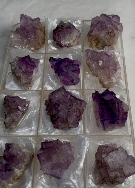 New find ! Pink and Purple Fluorite lot from Turkey, 12 Pieces !