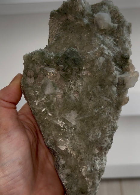 Stunning ! Green Byssolite with Quartz and Adularia Collection # 775
