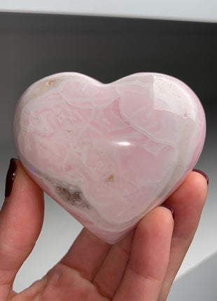 Pink Manganocalcite Heart - From Peru