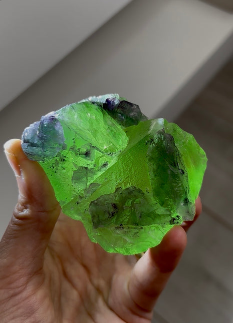 Bright Green and Purple Fluorite PM0272