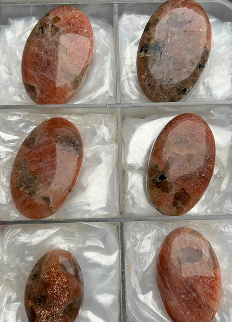 6 Pieces ! Very High Grade Confetti Sunstone Lot