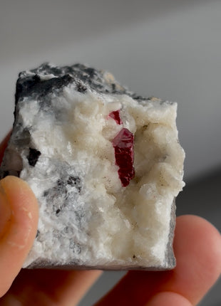 Cherry Red Cinnabar with Dolomite PM0414