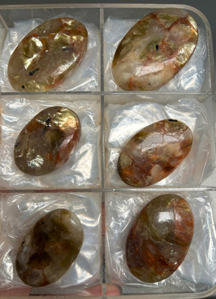 6 Piece Lot ! Golden Red Mica with Quartz